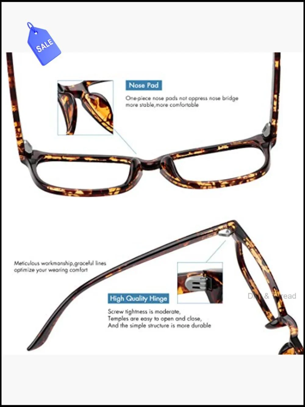 Blue Light Blocking Glasses UV400 Anti Eye Strain Computer Reading Glasses